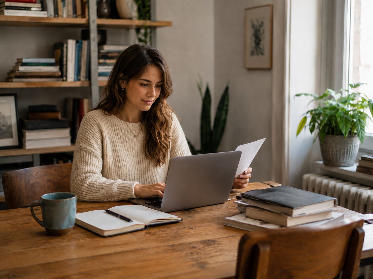 Persona completando un formulario en su computadora